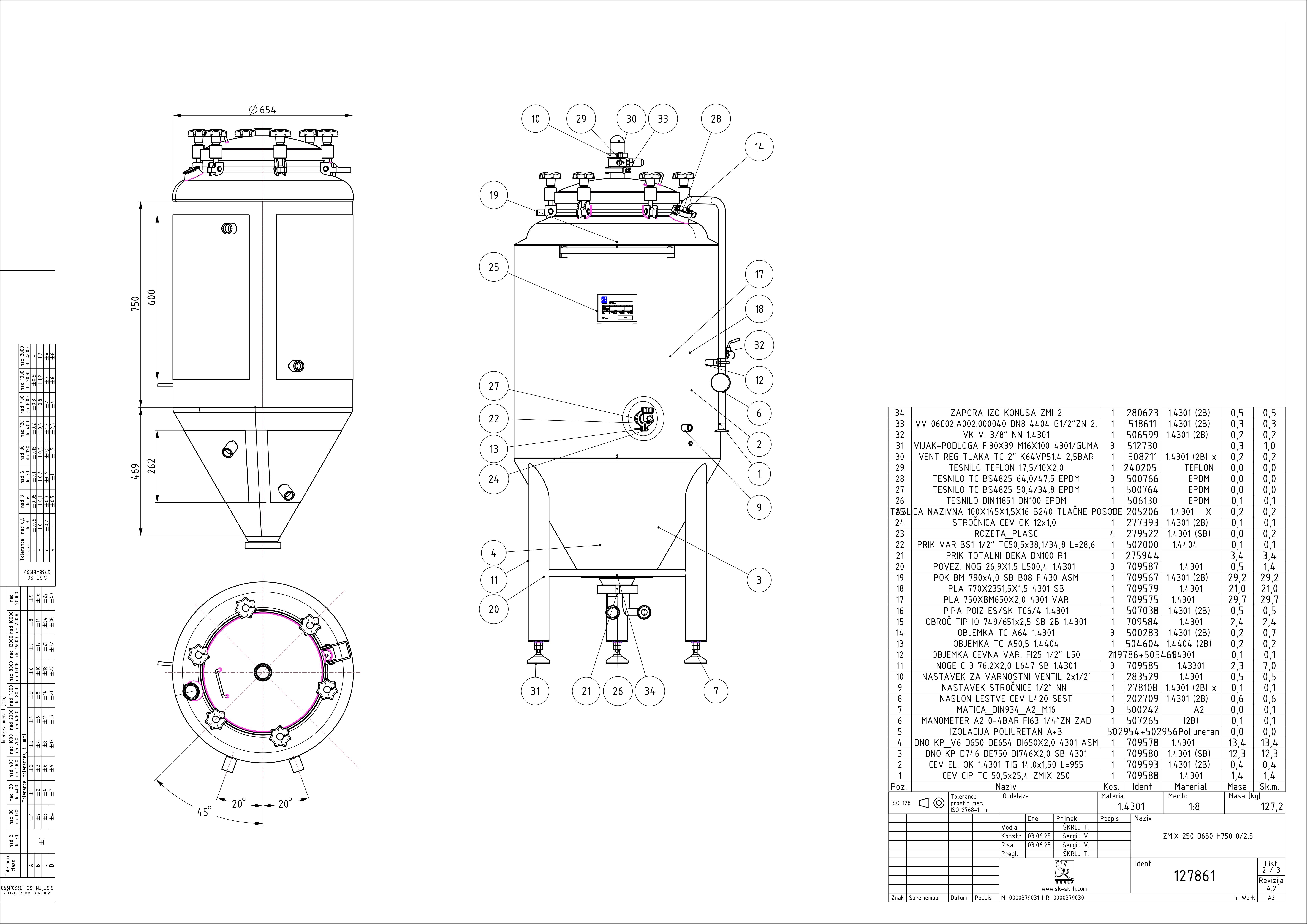 Cylindroconical fermentation and storage tank, insulated, mini