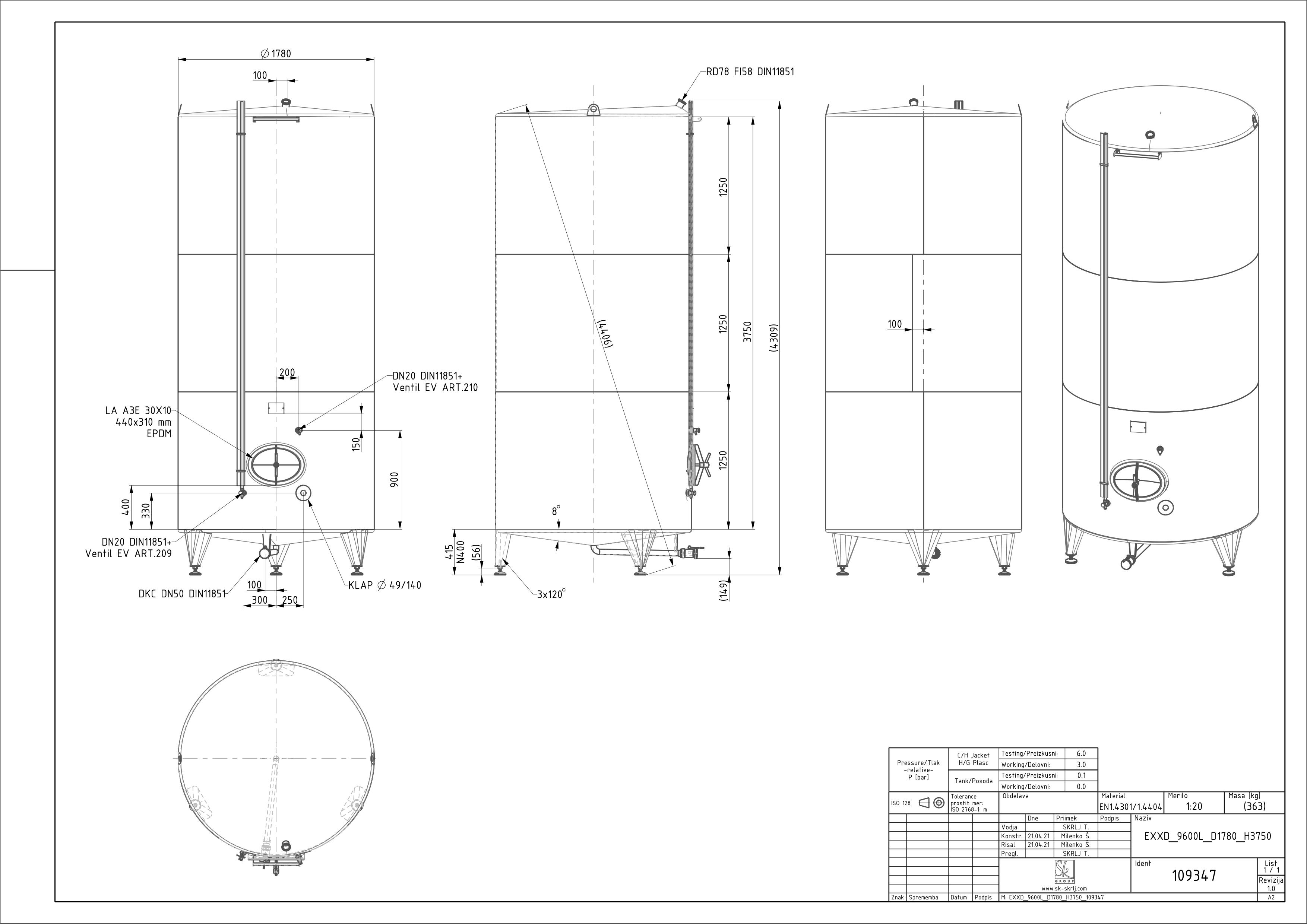 Classic storage tank