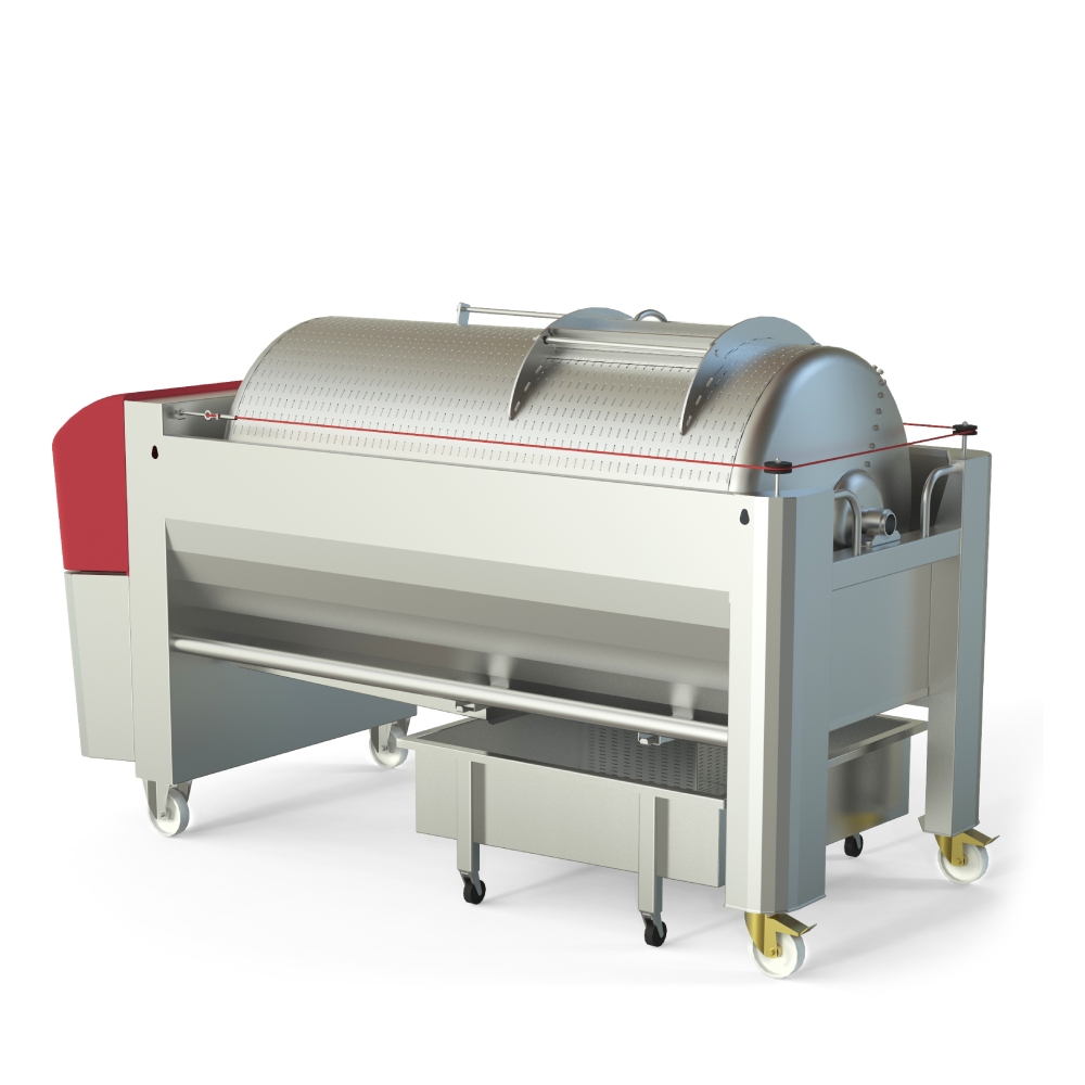 Pneumatic press type PSP - open pressing system, open drum with perforated surface