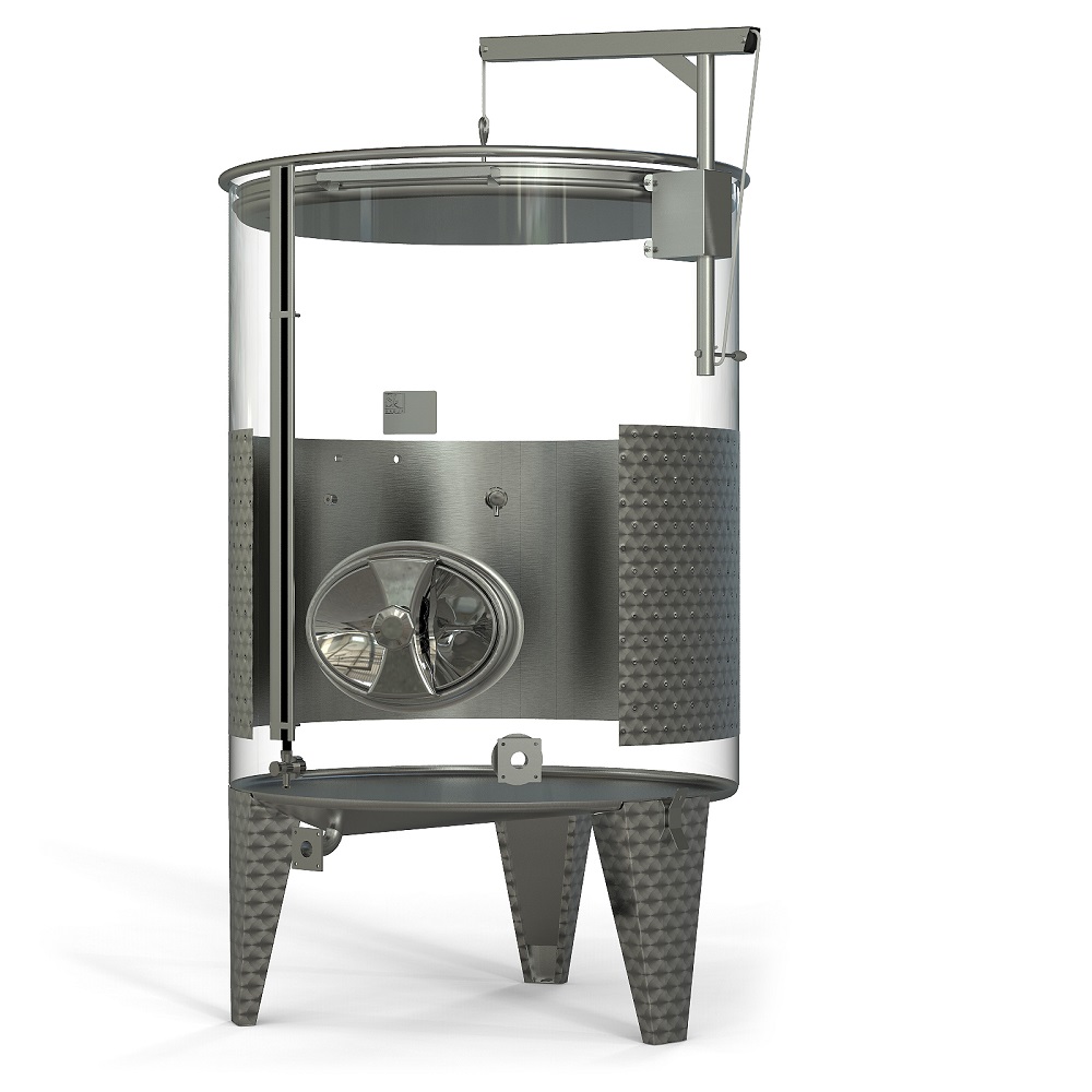 Storage tank with floating lid and double jacket