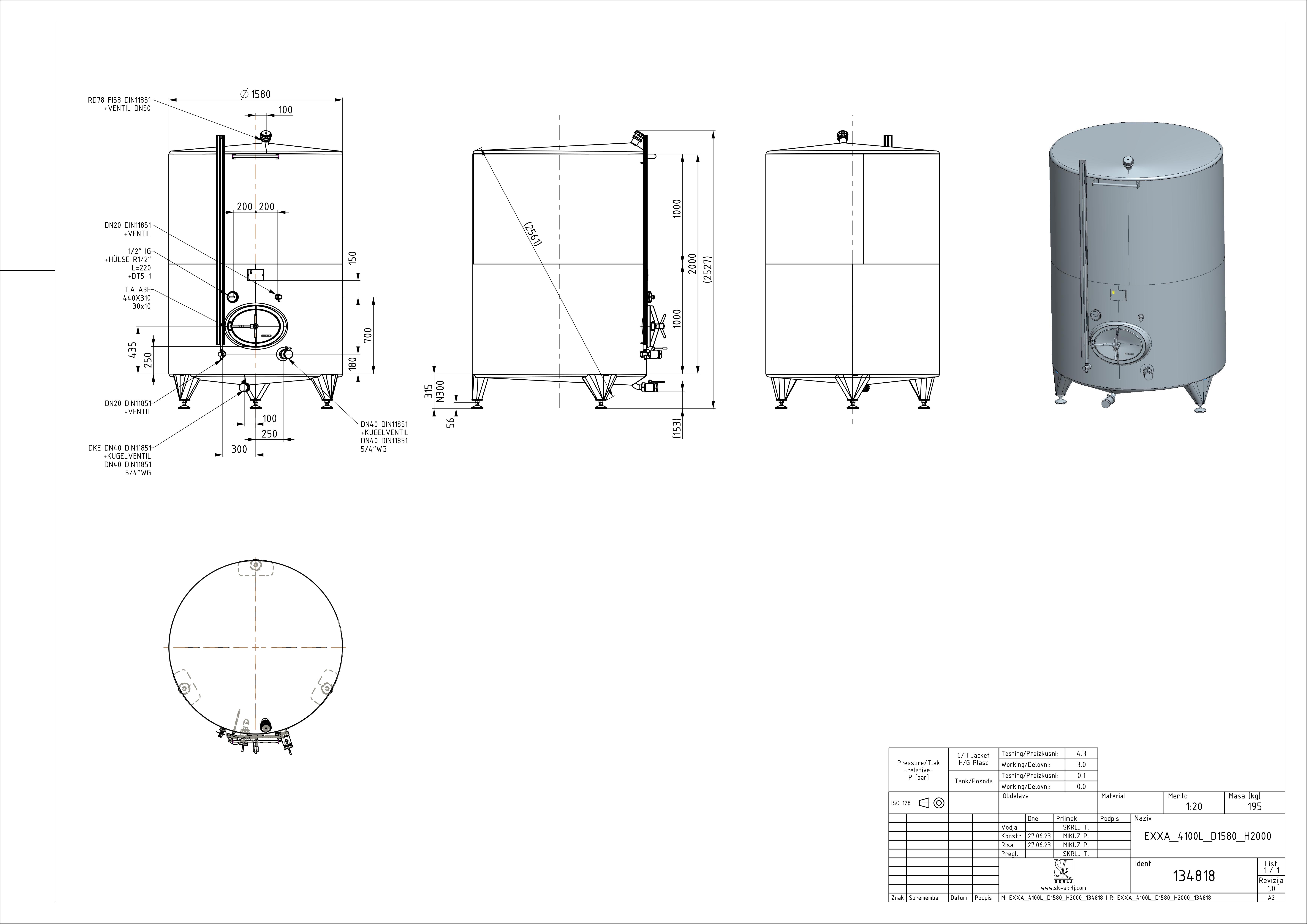 Classic storage tank
